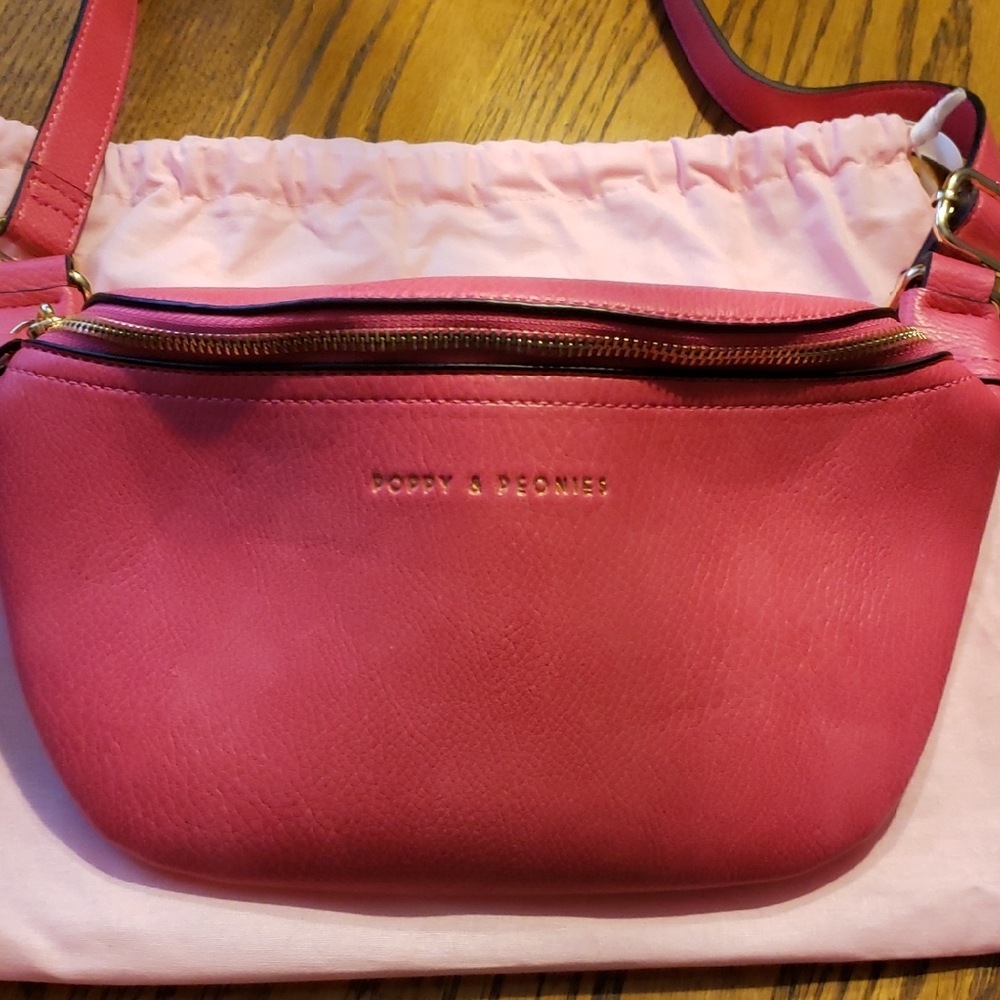 Poppy & Peonies Fuchsia Crossbody Bag